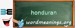 WordMeaning blackboard for honduran